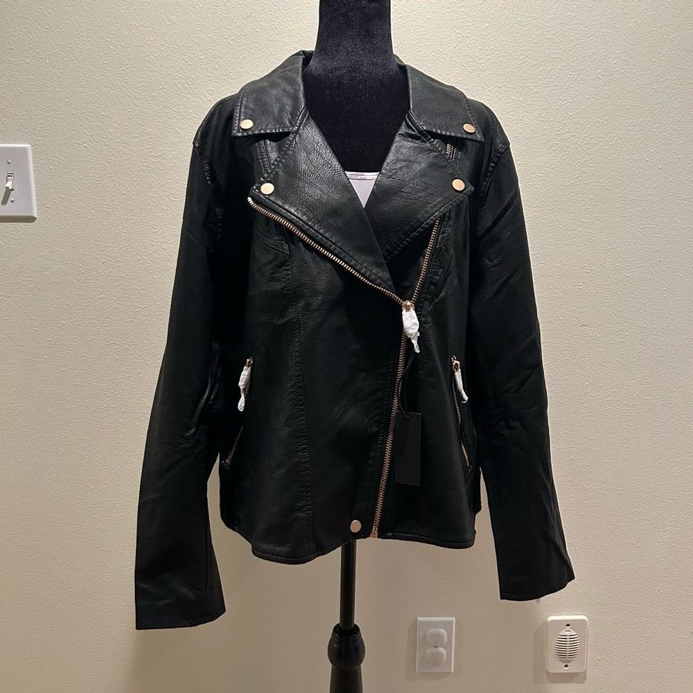 NWT 2X BLANKNYC Faux Leather Jacket Black - Picture 5 of 10